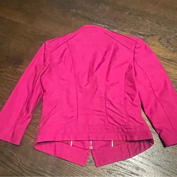 Vibrant Pink elegant Women's Blazer size 2 /p 56% cotton - Picture 5 of 15